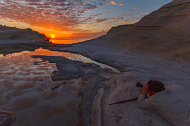 Sunrise for photographers on Punta Colorado on Isla San Jose in the Gulf of California, Baja California Sur, Mexico.