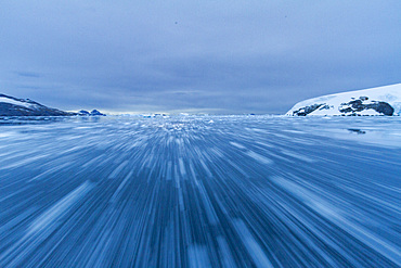 Iceberg detail showing the color blue around the Antarctic Peninsula, during the Austral summer months, Antarctica.