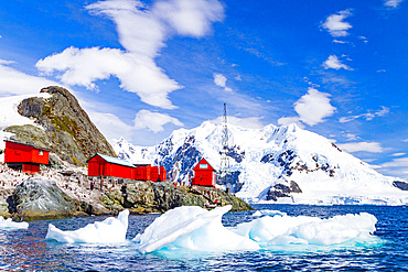 The Argentine Research Base in Paradise Bay, Antarctic Peninsula, Antarctica, Southern Ocean.