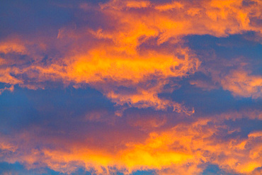 Sunset skies near Stonington Island, Antarctic Peninsula, Antarctica, Southern Ocean.