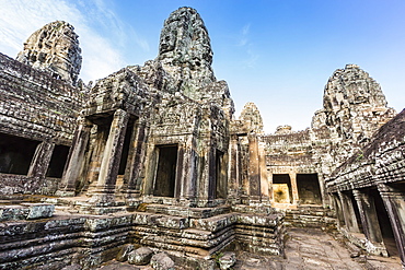 Face towers in Bayon Temple in Angkor Thom, Angkor, UNESCO World Heritage Site, Siem Reap Province, Cambodia, Indochina, Southeast Asia, Asia 