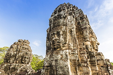 Face towers in Bayon Temple in Angkor Thom, Angkor, UNESCO World Heritage Site, Siem Reap Province, Cambodia, Indochina, Southeast Asia, Asia 