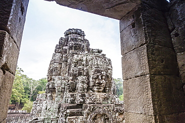 Face towers in Bayon Temple in Angkor Thom, Angkor, UNESCO World Heritage Site, Siem Reap Province, Cambodia, Indochina, Southeast Asia, Asia 