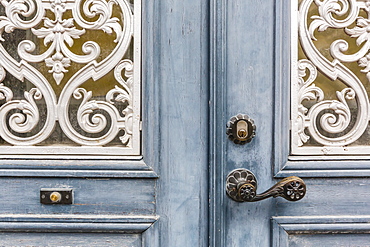 Door detail in the town of Visby, Gotland Island, Sweden, Scandinavia, Europe