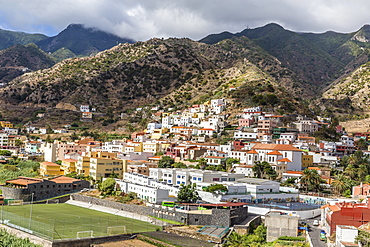 A view of Vallehermoso on the island of La Gomera, the second smallest island in the Canary Islands, Spain, Atlantic, Europe