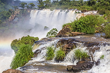 A view from the upper trail, Iguazu Falls National Park, UNESCO World Heritage Site, Misiones, Argentina, South America