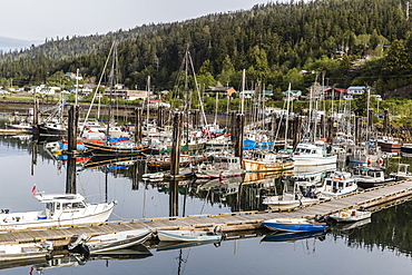 Queen Charlotte City Harbor, Bearskin Bay, Haida Gwaii (Queen Charlotte Islands), British Columbia, Canada, North America