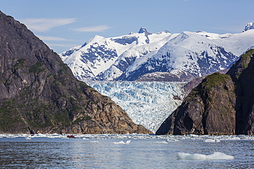 Scenic views of the south Sawyer Glacier in Tracy Arm-Fords Terror Wilderness Area in Southeast Alaska, United States of America, North America