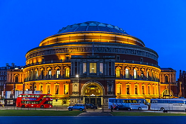 The Royal Albert Hall at night, London, England, United Kingdom, Europe