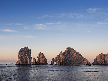 Sunrise light paints Lands End at Cabo San Lucas, Baja California Sur, Mexico, North America