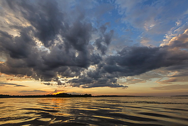 Sunset on Yanayacu Lake, Rio Pacaya, Pacaya-Samiria Reserve, Peru, South America