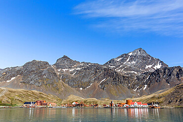 The abandoned Norwegian whaling station at Grytviken, now cleaned and open to tourism, South Georgia Island, Polar Regions