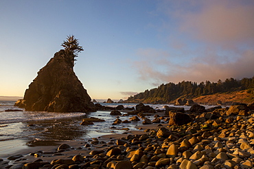 Sunset at low tide on Hidden Beach, Klamath, California, United States of America, North America