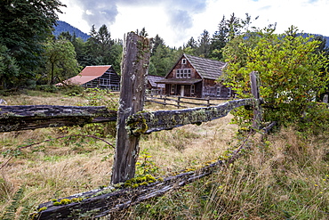 Buildings from the Kestner Homestead, Quinault Rain Forest, Olympic National Park, UNESCO World Heritage Site, Washington State, United States of America, North America