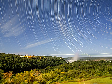 Star trails at Iguacu Falls, Misiones Province, Argentina, South America