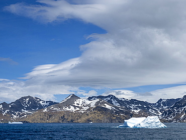 Large iceberg in the entrance of St. Andrews Bay, South Georgia, Polar Regions