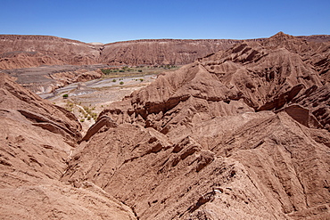 Sun scorched hills at Quebrada de Chulacao, Catarpe Valley in the Atacama Desert, Chile, South America