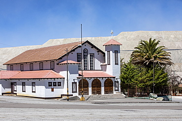 The abandoned company mine workers village in Chuquicamata open pit copper mine, Atacama Desert, Chile, South America