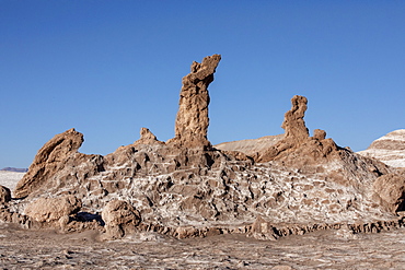 The stone formation Tres Marias, Valle de le Luna, Los Flamencos National Reserve, Antofagasta Region, Chile, South America