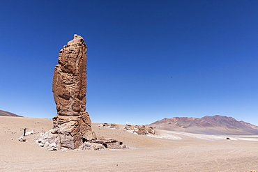 Stone formation at Salar de Tara y Aguas Calientes I, Los Flamencos National Reserve, Antofagasta Region, Chile, South America