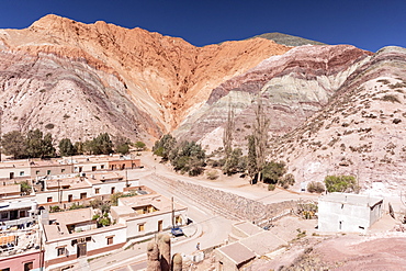 The village of Purmamarca, at the base of Seven Colors Hill, Jujuy province of northwest Argentina, South America