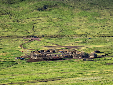 Traditional Maasai village in the Ngorongoro Conservation Area, Tanzania, East Africa, Africa