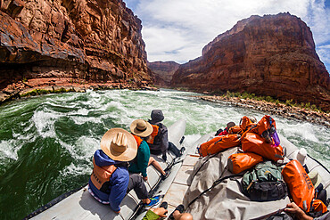 Shooting the rapids in a raft on the Colorado River, Grand Canyon National Park, UNESCO World Heritage Site, Arizona, United States of America, North America