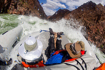 Shooting the rapids in a raft on the Colorado River, Grand Canyon National Park, UNESCO World Heritage Site, Arizona, United States of America, North America