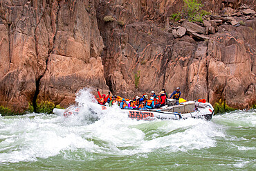 Shooting the rapids in a raft on the Colorado River, Grand Canyon National Park, UNESCO World Heritage Site, Arizona, United States of America, North America