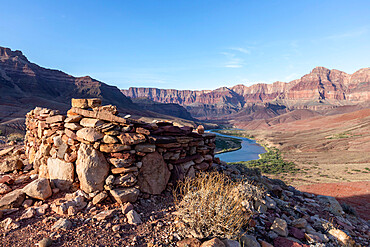 Ancestral Puebloan ruin at Desert View on the Colorado River, Grand Canyon National Park, UNESCO World Heritage Site, Arizona, United States of America, North America