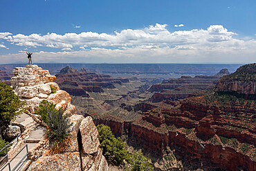 View of the North Rim of Grand Canyon National Park from Bright Angel Point, UNESCO World Heritage Site, Arizona, United States of America, North America