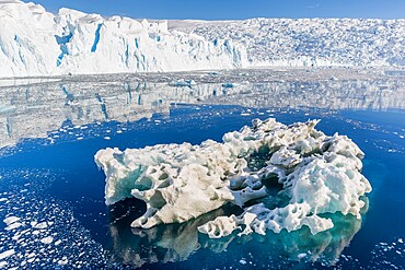 Tidewater glacier and brash ice in Cierva Cove, Hughes Bay, Antarctica, Polar Regions