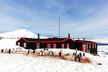 Former British Base A, now a museum and post office at Port Lockroy on tiny Goudier Island, Antarctica, Polar Regions