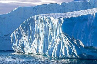 Massive icebergs calved from the Jakobshavn Isbrae glacier, UNESCO World Heritage Site, Ilulissat, Greenland, Polar Regions