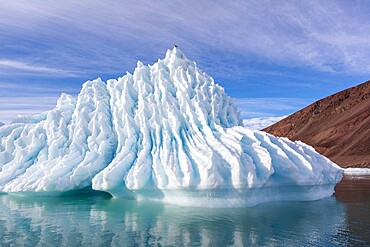 Iceberg calved from glacier from the Greenland Icecap in Bowdoin Fjord, Inglefield Gulf, Baffin Bay, Greenland, Polar Regions