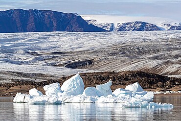 Iceberg calved from glacier from the Greenland Icecap in Bowdoin Fjord, Inglefield Gulf, Baffin Bay, Greenland, Polar Regions