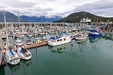 View of the harbor in Haines, Southeast Alaska, United States of America, North America