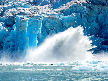 The face of glacier calving off on the South Sawyer Glacier, Tracy Arm, Southeast Alaska, United States of America, North America