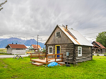 View of the town of Hope, on the south shore of the Turnagain Arm of Cook Inlet, Kenai Peninsula, Alaska, United States of America, North America