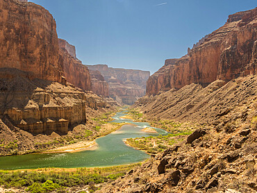 Hiking to the Puebloan granaries at Upper Nankoweap, Grand Canyon National Park, UNESCO World Heritage Site, Arizona, United States of America, North America