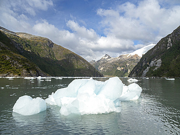 A view of the Garibaldi Glacier in Albert de Agostini National Park in the Cordillera Darwin mountain range, Chile, South America