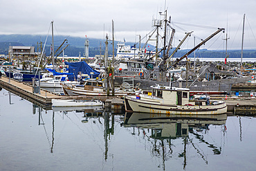 A view of the harbor in Alert Bay, Cormorant Island, British Columba, Canada.