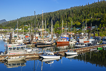 The harbor in the village of Queen Charlotte, Graham Island, Haida Gwaii, British Columbia.