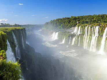 A view of the Brazilian side of the devil’s throat, Garganta del Diablo, at Iguazú Falls, Misiones Province, Argentina.