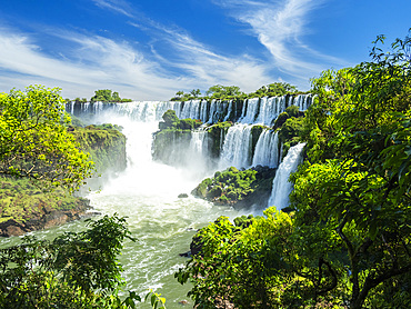 A view from the lower circuit at Iguazú Falls, Misiones Province, Argentina.