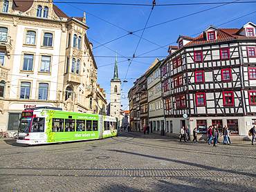 View of the city of Erfurt, the capital and largest city of the Central German state of Thuringia, Germany, Europe