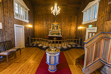 Interior view of the church in Sisimiut, Western Greenland, Polar Regions