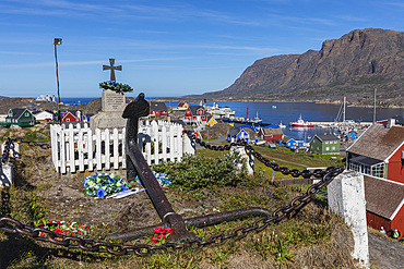 The colorful Danish town of Sisimiut, Western Greenland, Polar Regions