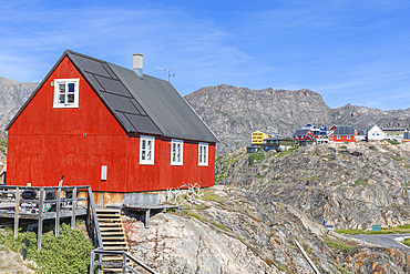 The colorful Danish town of Sisimiut, Western Greenland, Polar Regions