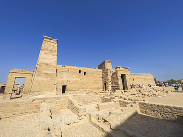 The Philae temple complex, The Temple of Isis, UNESCO World Heritage Site, currently on the island of Agilkia, Egypt, North Africa, Africa